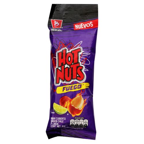 Maní Hot Nuts Fuego, Sabor Chile Y Limón - 50g