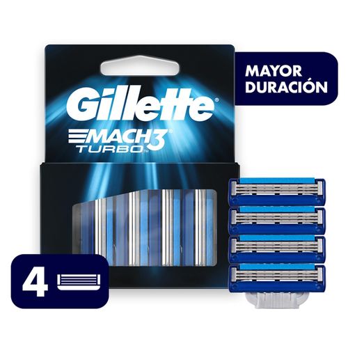 Repuestos Rasuradora Gillette Mach3 Turbo -4 uds