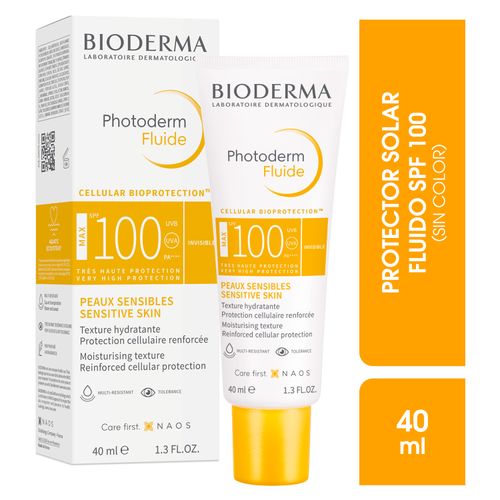 Protector Solar Bioderma Fluido Sin Color Spf100+ - 40ml