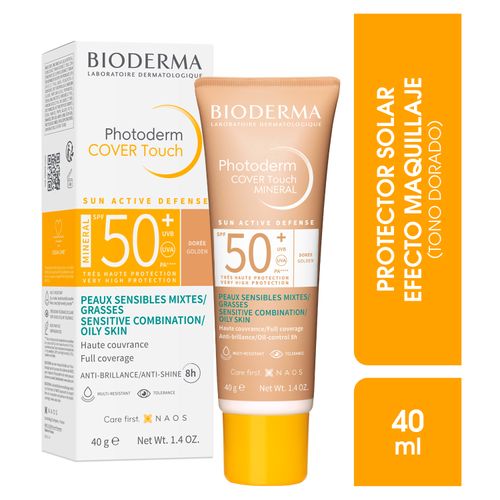 Protector Solar Bioderma Efecto Cover Tono Dorado, Efecto Maquillaje - 40ml