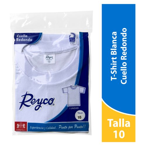 Tshirt Reyco Niño Cuello Redondo, Color Blanca - Talla 10