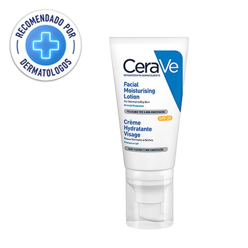 Protector Facial Hidratante Cerave SPF25, Para Piel Normal A Seca, Sin Perfume - 52ml