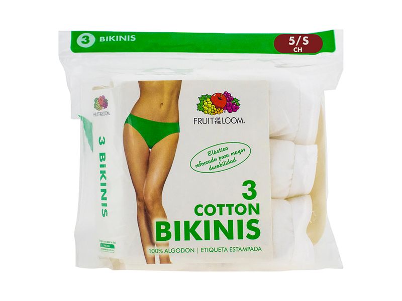 Bikini-Marca-Fruit-Of-The-Loom-para-Dama-Color-Blanco-3-Pack-Talla-S-1-41419