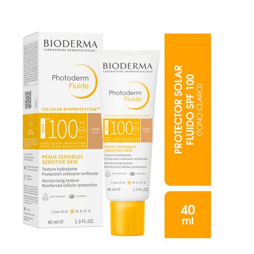 Protector Solar Bioderma Fluido Tono Claro Spf100+ - 40ml