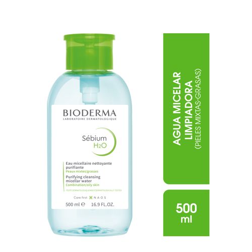 Agua Micelar Bioderma Limpiadora, Piel Mixta-Grasa - 500ml