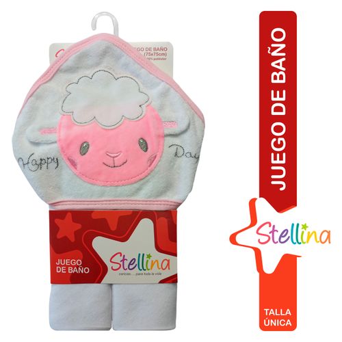 Juego De Baño Para Bebé Stellina Color Blanco Con Rosado, Talla Única