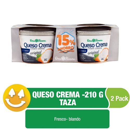 Queso Crema Dos Pinos Sabor Original 2 Pack - 210g