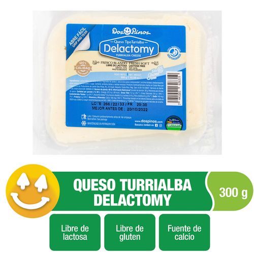 Queso Dos Pinos Delactomy Tipo Turrialba Semiduro, Sin Glúten - 300g