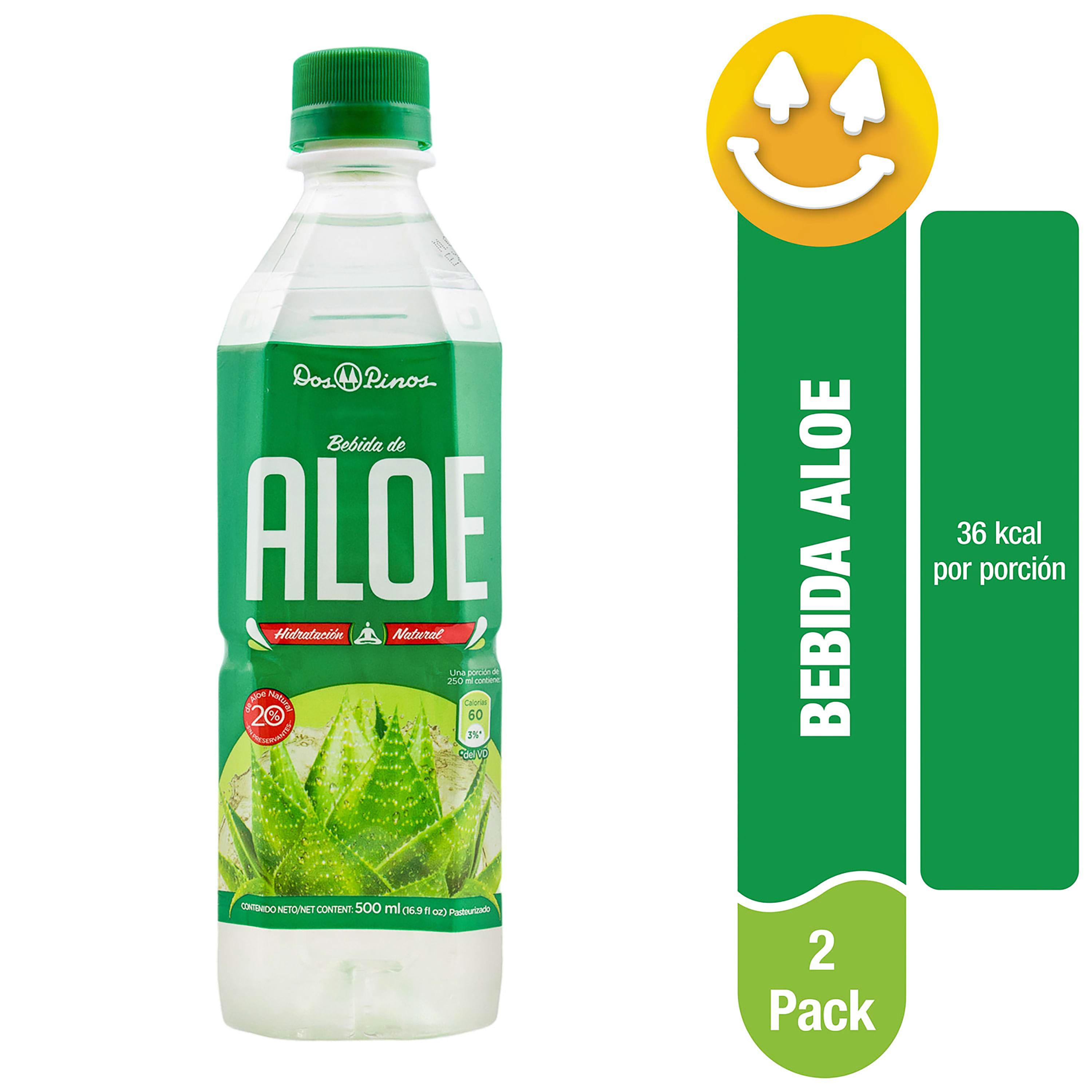 Doble Bienestar ! 2 Botellas Aloe Juice 1l Sabor Piña