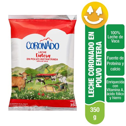 Leche Entera Coronado En Polvo, 100% De Vaca - 350g