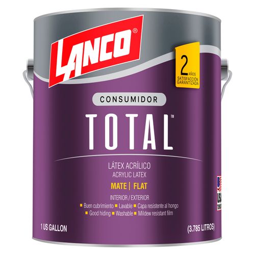 Pintura mate total latex Lanco blanco hueso claro