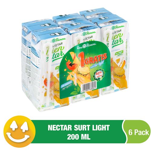 Jugos Néctar De Frutas Dos Pinos Bienestar Light, Sin Azúcar Añadido 6 Pack - 200ml