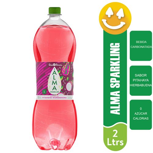 Bebida Carbonatada Dos Pinos Alma Sparkling Sabor Pitahaya Hierbabuena -2Lt