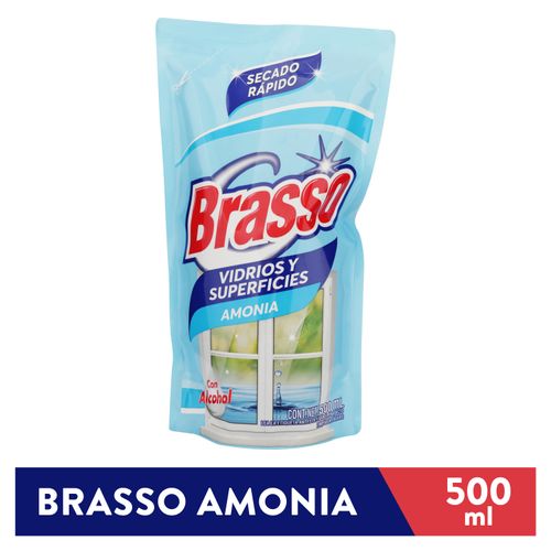 Limpiador Vidrios Brasso Gold Amonia Doypack -500ml