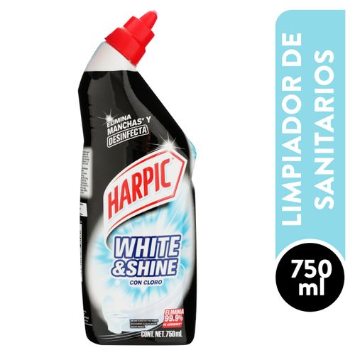 Limpiador desinfectante Harpic baños anti-hongos white & shine con cloro  750 ml