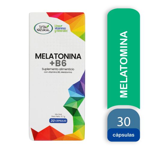 Melatonina Con B6 Total Natural 30 Cápsulas