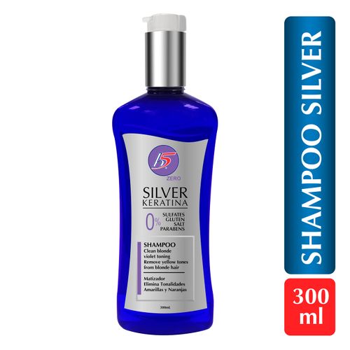 Shampoo H5 Zero Silver Keratina, Sin Glúten, Sal Y Parabenos - 300ml