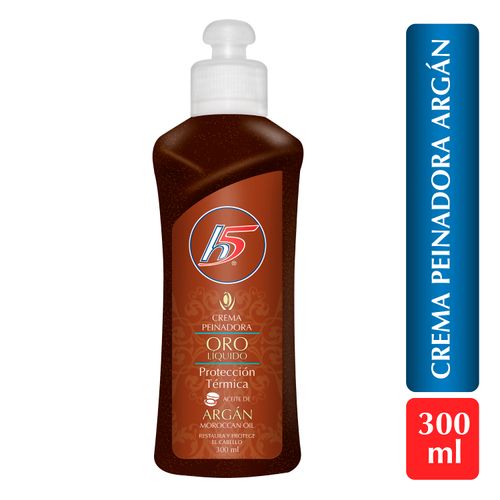 Crema Para Peinar H5 Con Aceite De Argán, Restaura Y Proteje El Cabello - 300ml