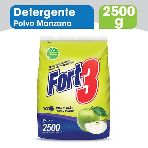 Detergente En Polvo Fort3 Manzana - 2500g