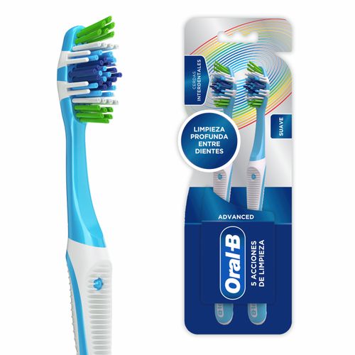 Cepillo de Dientes Suave Oral-B Advanced 5 Acciónes de Limpieza -2 Uds