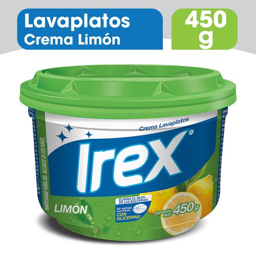 Lavaplatos Crema Irex Limón, Con Glicerina - 450g