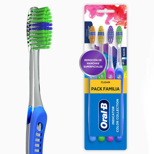 Cepillos Dentales Suave Oral-B Indicator Color Collection 4 Unidades