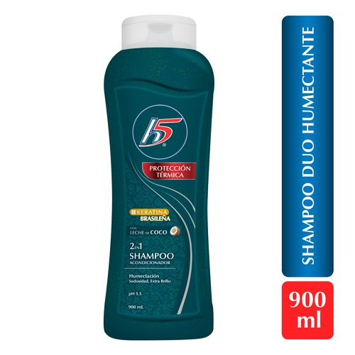 Shampoo H5 Duo Humectante 2en1, Con Leche De Coco Proteción Térmica - 900ml