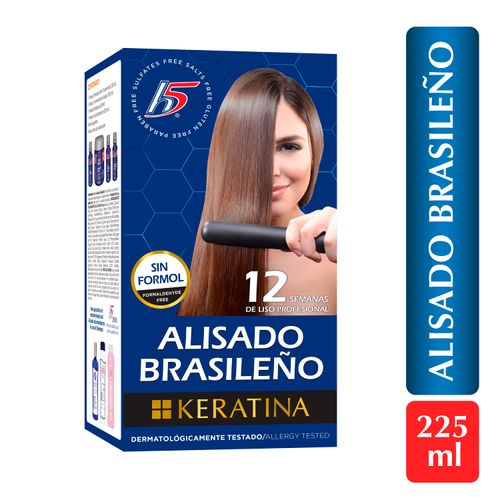 Alisado Brasileño H5 Keratina, Sin Formol Kit - 225ml