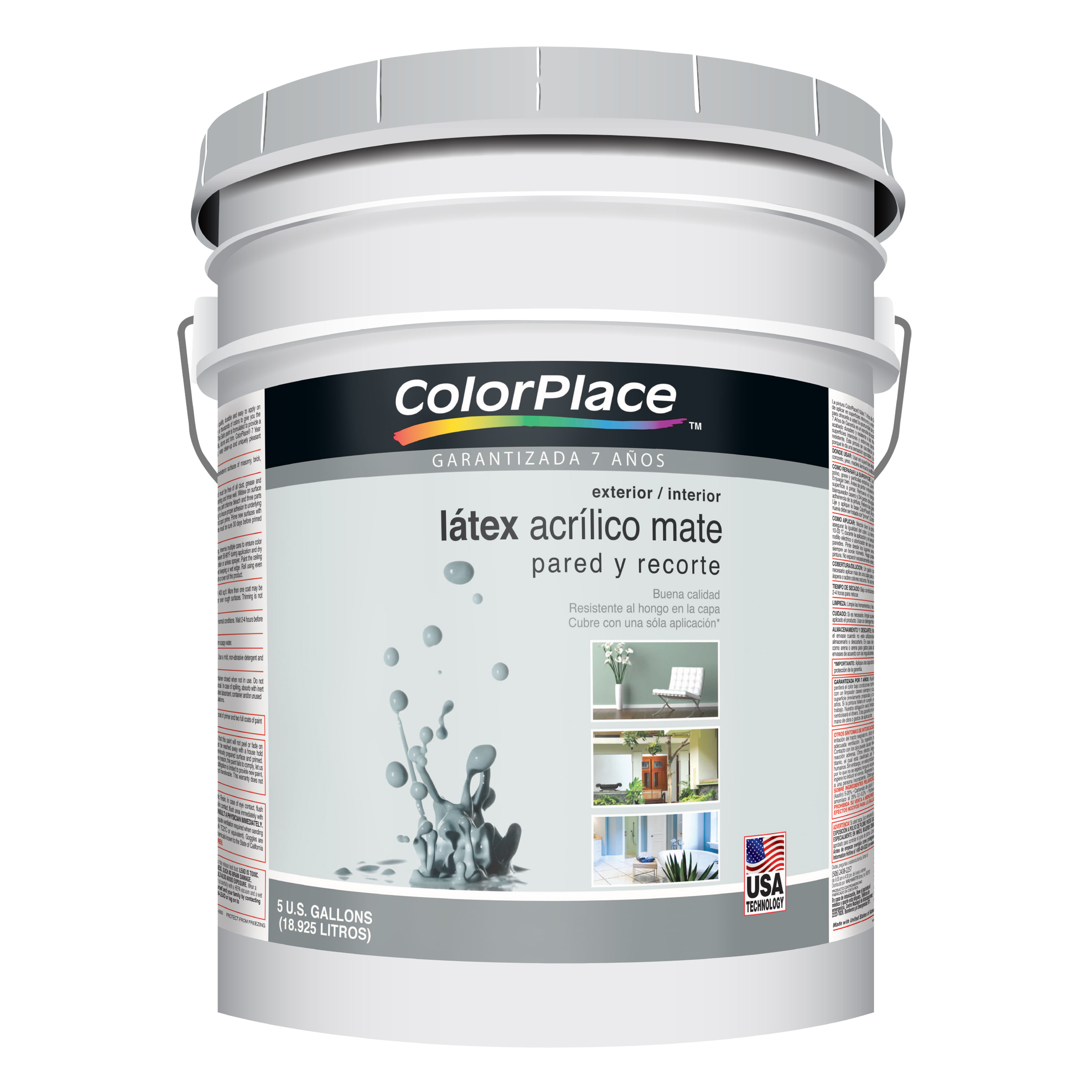 Comprar Pintura acrilica Lanco 4 años de garantía, Color Place cubeta blanco  pastel