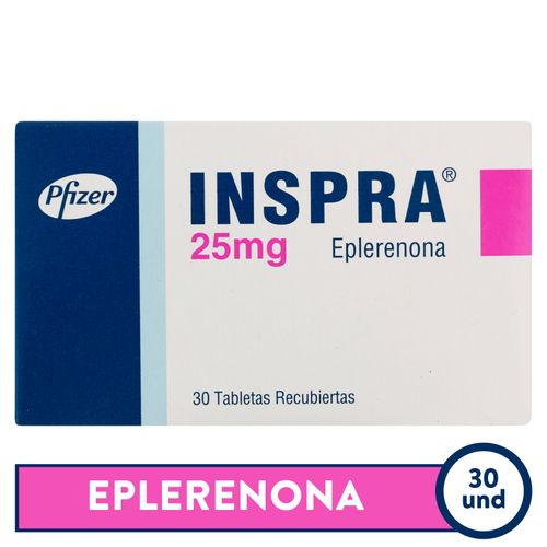 Inspra Pfizer 25 Mg X 30 Tabletas