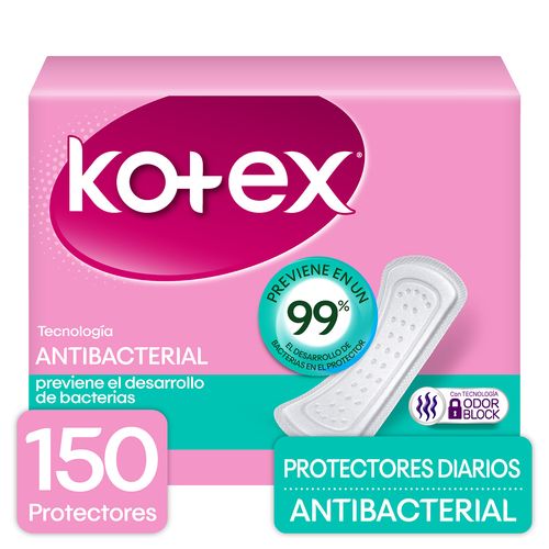 Protectores Diarios Kotex Antibacterial - 150 unidades