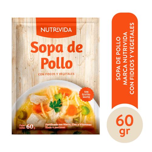 Sopa De Pollo Nutrivida Con Fideos Y Vegetales - 60g