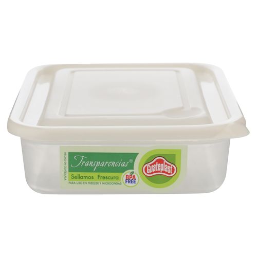 Tazón Guateplast Rectangular Pequeño Transparente -14 oz/450ml