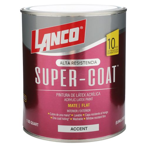 Pintura mate de látex Lanco, lx super coat accent cuarto galon