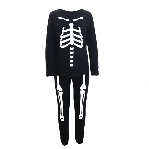 Pijama Halloween Boulevard Para Niña Estampado Huesos, Color Negro - Talla 10
