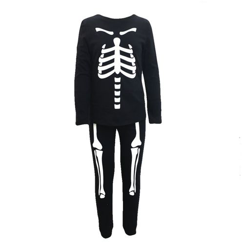 Pijama Halloween Boulevard Para Niño Estampado Huesos, Color Negro - Talla 10