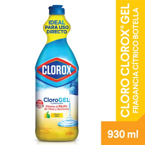 Cloro Clorox Gel + Limpiador Fragancia Cítrico Botella - 930ml