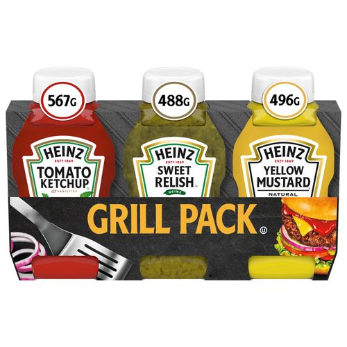 3 Pack Heinz Picnic Ketchup Relish Mustard -375oz