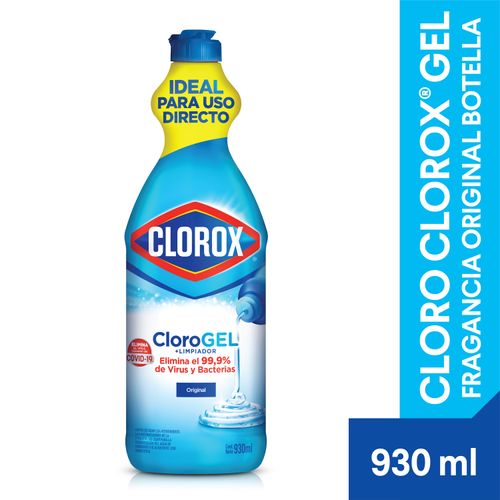 Cloro gel Clorox + Limpiador, fragancia original - 930 ml