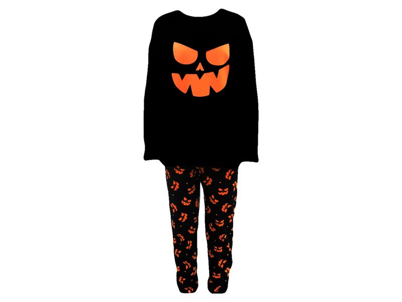 Pijama-Halloween-Marca-Boulevard-Para-Ni-a-Estampado-Calabazas-Color-Negro-Talla-10-1-91886