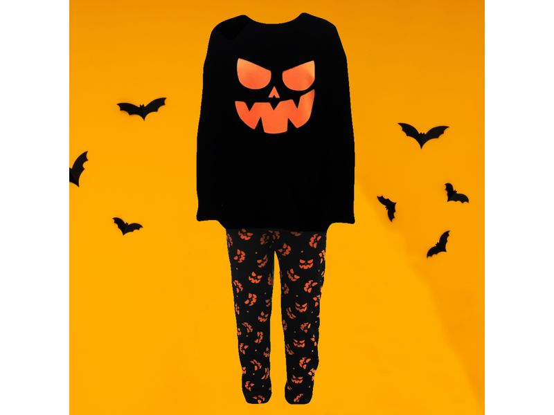 Pijama-Halloween-Marca-Boulevard-Para-Ni-a-Estampado-Calabazas-Color-Negro-Talla-14-3-91888