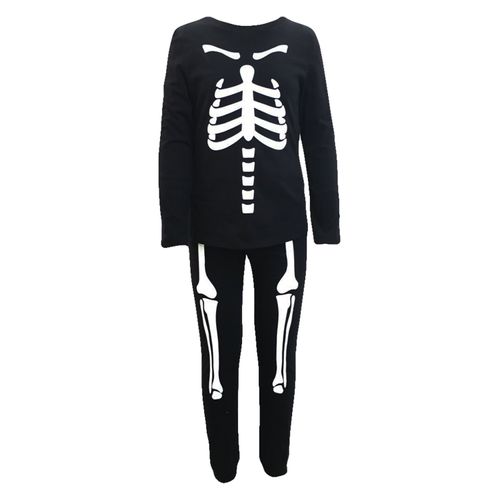 Pijama Halloween Boulevard Para Niño Estampado Huesos, Color Negro - Talla 6