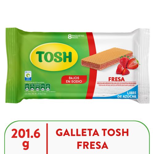 Galleta Pozuelo tosh wafer sabor fresa 8 pack - 201.6 g