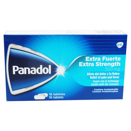 Tabletas Panadol Extra Fuerte 16 unidades