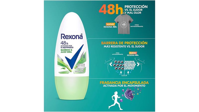 Comprar Desodorante Rexona Dama Bamboo Y Aloe Vera Rollon - 30ml, Walmart  Costa Rica - Maxi Palí