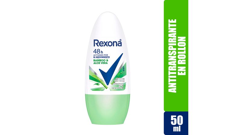 Desodorante Rexona Roll-On Feminino Bamboo/Aloe Vera 50ml