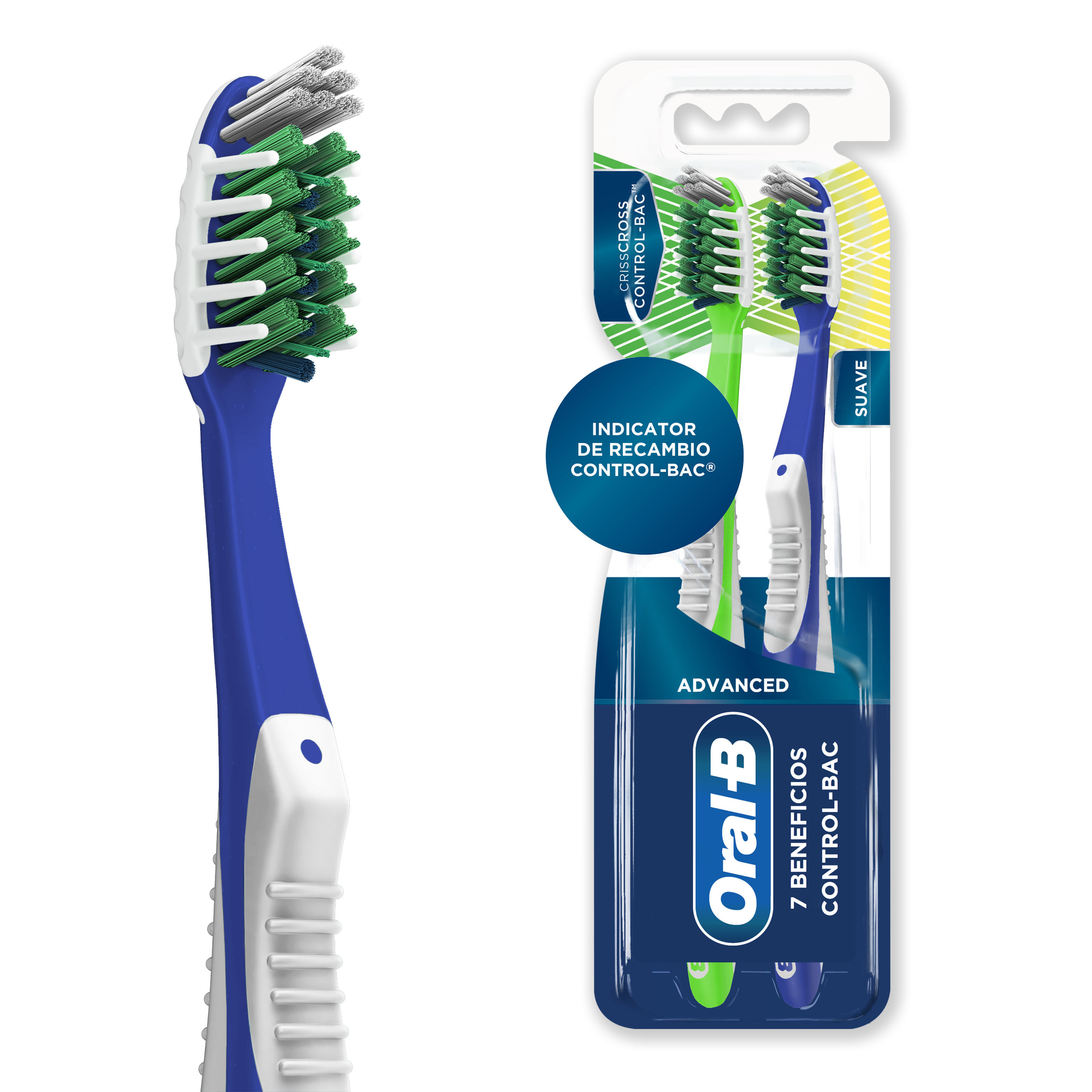 Cepillo Dental Oral-B Advanced 7 Beneficios Control-Bac -2 uds