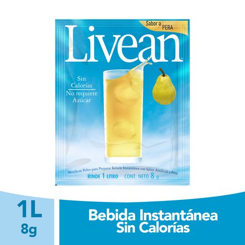 Bebida En Polvo Instantánea Marca Livean Sabor Pera Light - 8g