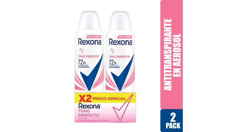 Comprar Desodorante Rexona Dama Tono Perfecto Aerosol 2 Pack - 150