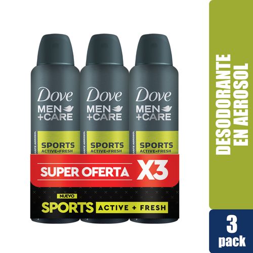 Desodorante Dove Men+Care Sports Aerosol 3 Pack - 150ml